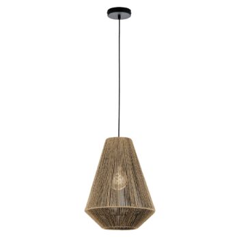 Lanové závesné svetlo z papiera, hnedé, Ø 33 cm