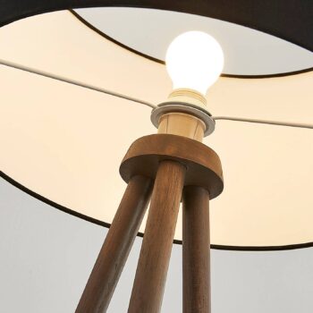Látková stojaca lampa Majken - tmavosivá/čierna
