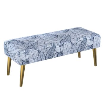 Lavica Velvet, Hvid med mørkeblå, 100 x 40 x 40 cm, Velvet, 704-34