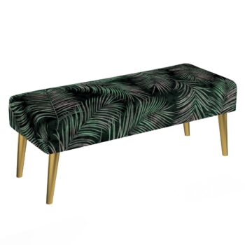 Lavica Velvet, Naturhvid med print, 100 x 40 x 40 cm, Velvet, 704-21