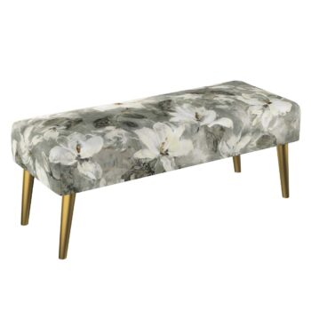 Lavica Velvet, grå-hvid, 100 x 40 x 40 cm, Velvet, 184-24