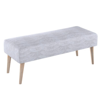 Lavica natural, biele listy na sivom podklade , 100 x 40 x 40 cm, Sunny, 143-84