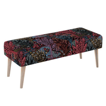 Lavica natural, farebný kvetinový motív na čiernom pozadí, 100 x 40 x 40 cm, Intenso Premium, 144-26