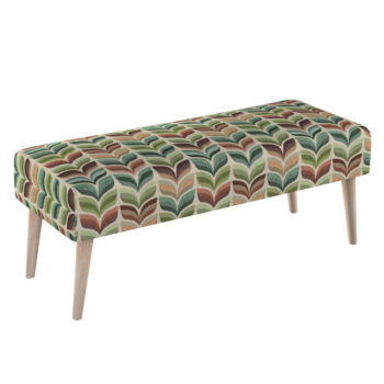 Lavica natural, zelené a béžové kvetinové motívy, 100 x 40 x 40 cm, Intenso Premium, 144-17