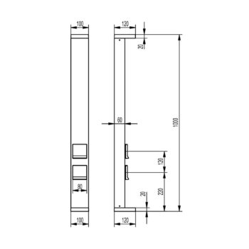 Lerna LED svetlo na chodník, výška 100 cm, CCT, sivé, zásuvky