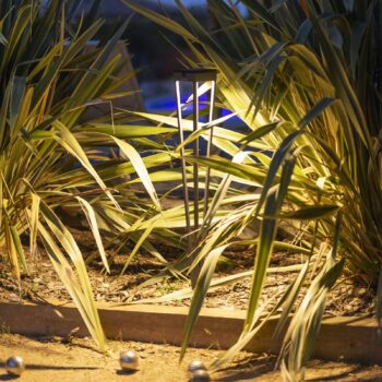 Les Jardins LED solárna baterka Tinka, sivá, 90 cm, zemný hrot