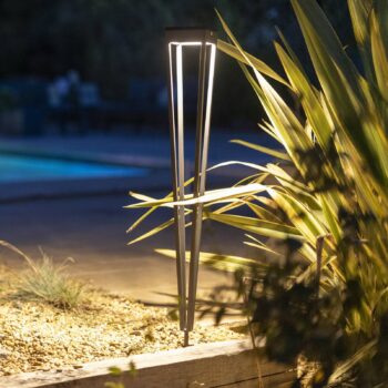 Les Jardins LED solárna baterka Tinka, sivá, 90 cm, zemný hrot