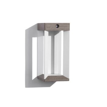 Les Jardins LED solárne nástenné svietidlo Teckalu, sivá/biela, 33 cm