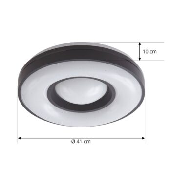 Lindby Aaesha LED svetlo biela/čierna Ø 40,5 cm