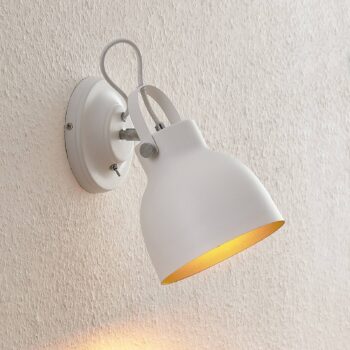 Lindby Adirta kovová nástenná lampa biela