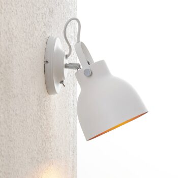 Lindby Adirta kovová nástenná lampa biela