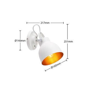 Lindby Adirta kovová nástenná lampa biela