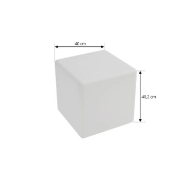 Lindby Akumulátorové vonkajšie LED svietidlo Cubara, RGB, kocka, plast