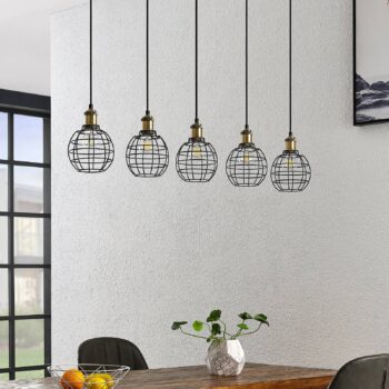 Lindby Alexei, závesná lampa, dizajn klietky