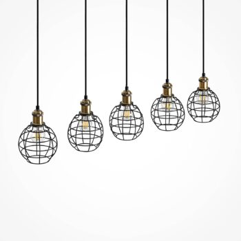 Lindby Alexei, závesná lampa, dizajn klietky