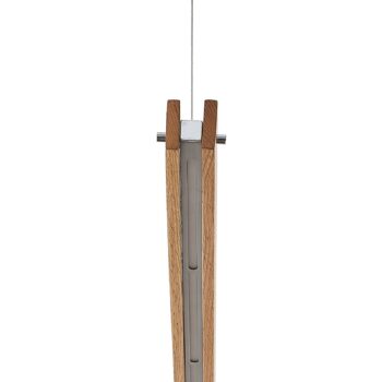 Lindby Alimara LED závesné svietidlo z dreva, drevo, dĺžka 138 cm
