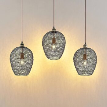 Lindby Benja závesná lampa, 3-plameňová, mosadz