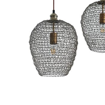 Lindby Benja závesná lampa, 3-plameňová, mosadz