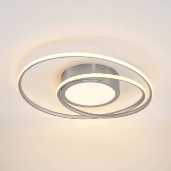 Lindby Bovia stropné LED, CCT, stmievateľné, nikel
