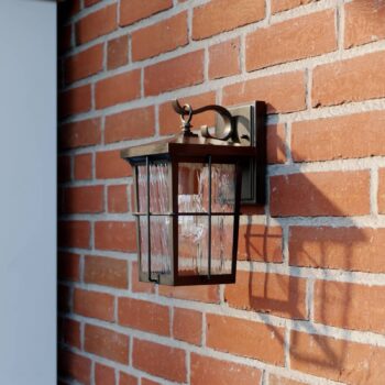 Lindby Charmaine vonkajšia lampa lampáš/zlatohnedá
