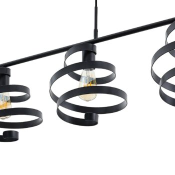 Lindby Colten závesná lampa, 4-pl, čierna