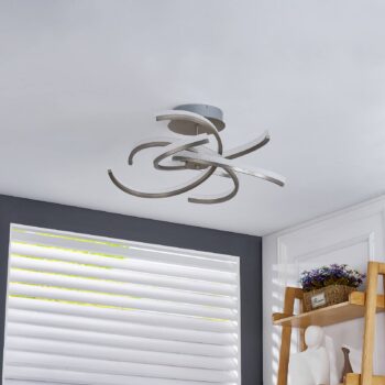 Lindby Divalis stropné LED svetlo, stepdim, nikel