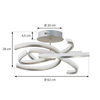 Lindby Divalis stropné LED svetlo, stepdim, nikel