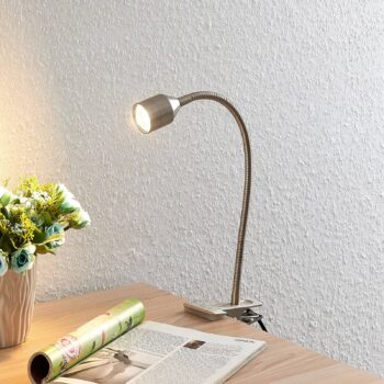 Lindby Djamila LED svietidlo, satinovaný nikel