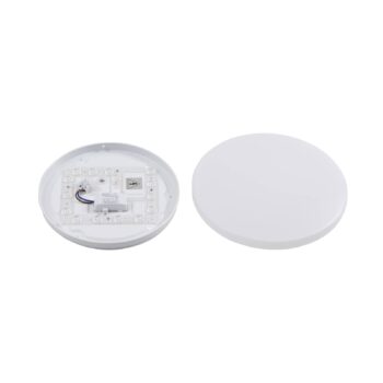 Lindby Doki LED vonkajšie stropné svietidlo, 26 cm, biele, plast