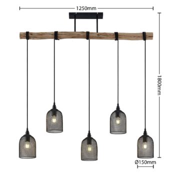 Lindby Dolcin závesná lampa sieťované tienidlá 5pl