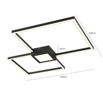 Lindby Duetto stropné LED svietidlo antracit 28 W