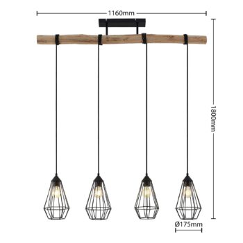 Lindby Elainy závesná lampa klietkové tienidlá 4pl