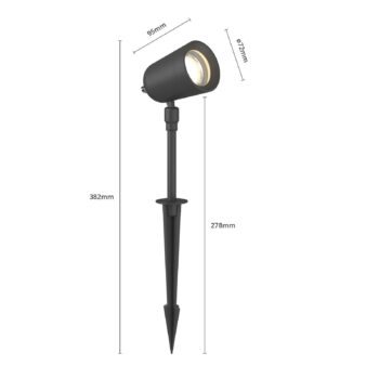 Lindby Elmana svetlo s hrotom do zeme, GU10, IP65