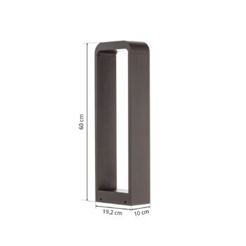 Lindby Emima LED svetlo na chodník, 60 cm, antracit, hliník