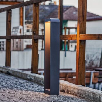 Lindby Emima LED svetlo na chodník, 80 cm, antracit, hliník