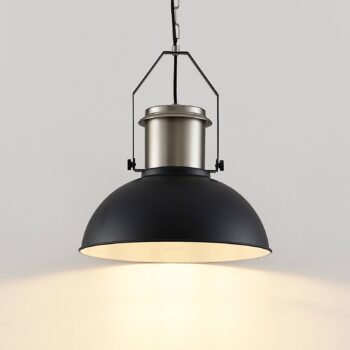 Lindby Freitjof závesná lampa čierna/niklová matná