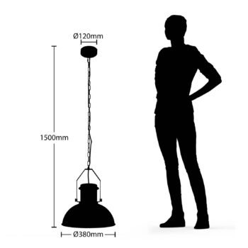 Lindby Freitjof závesná lampa čierna/niklová matná