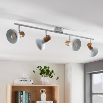 Lindby Fridolin stropné bodové svietidlo, 70 cm, 4 svetlá, biela, kov