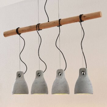 Lindby Grima závesná lampa betón štvorplameňový
