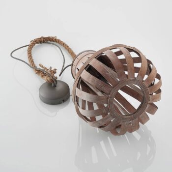 Lindby Haruno závesná lampa z ratanu, 33 cm