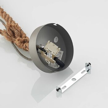 Lindby Haruno závesná lampa z ratanu, 33 cm