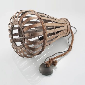 Lindby Haruno závesná lampa z ratanu, 42 cm