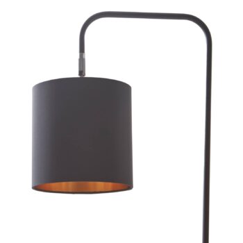 Lindby Hinay textilná stojacia lampa čierna/zlatá