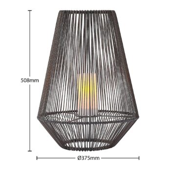 Lindby Kaati solárna LED lucerna vzhľad ratan 37cm