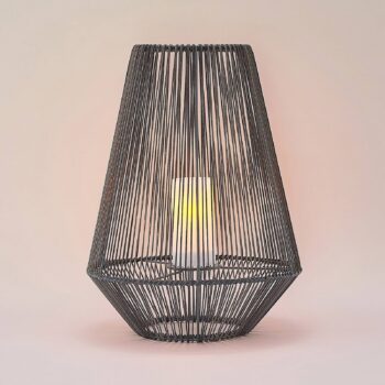 Lindby Kaati solárna LED lucerna vzhľad ratan 37cm