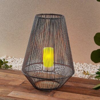 Lindby Kaati solárna LED lucerna vzhľad ratan 37cm