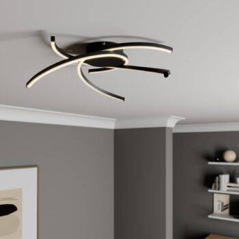 Lindby Katris stropné LED svietidlo 58 cm, čierne
