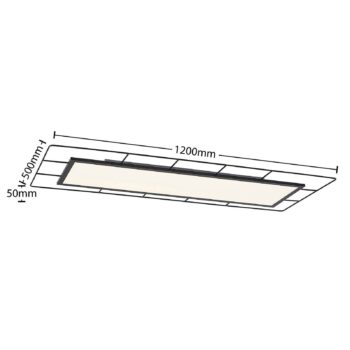 Lindby Khai stropné LED svetlo stepdim 120 x 50 cm