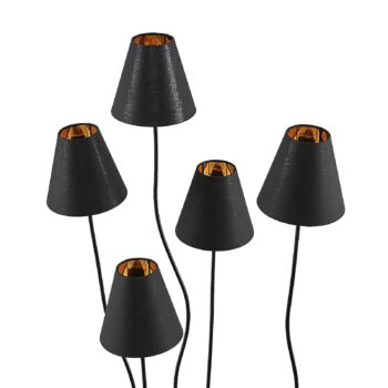 Lindby Komalie stojaca lampa, 5-plameňová, čierna