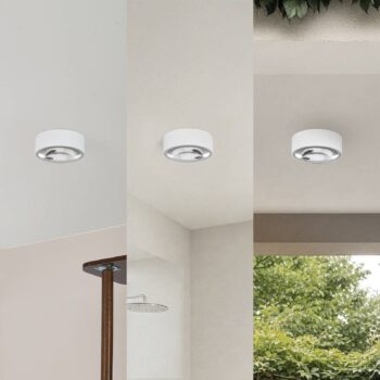 Lindby LED-Downlight Siaka, biela, kov, Ø 5 cm, IP65